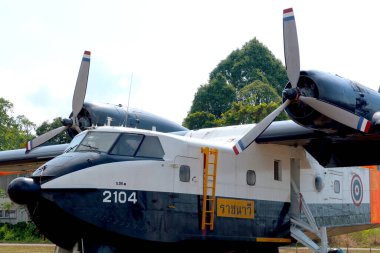 Sattahip, ChonBuri, Tayland - 6 Temmuz 2020: Tayland Kraliyet Donanma uçağı TA-7C CORSAIR II