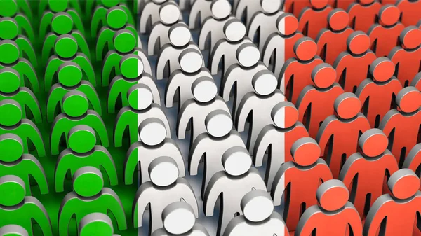 Cijfers Vlag Van Italië Inwoners Van Italië — Stockfoto