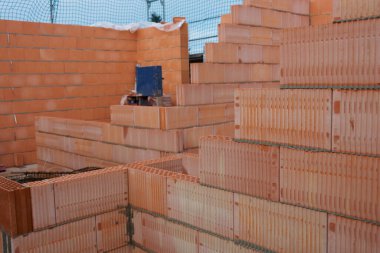 Upper floor in the shell of a modern home