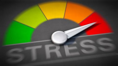 Stress barometer on red clipart