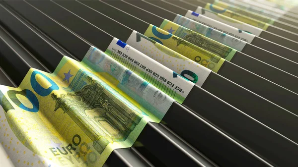 Geldtrap Vanaf 100 Eurobiljetten — Stockfoto