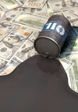 Yağ fıçısı dolar banknotlarına sızar ve yalan söyler, portre biçimi