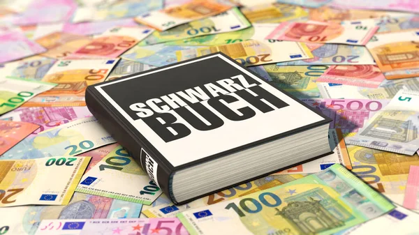 Schwarzbuch Μαύρο Βιβλίο Βρίσκεται Στα Τραπεζογραμμάτια Ευρώ — Φωτογραφία Αρχείου