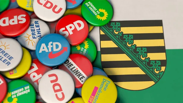 Partier För Valet Sachsen — Stockfoto