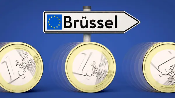 Fluxos Monetários Para Bruxelas Fotografia De Stock