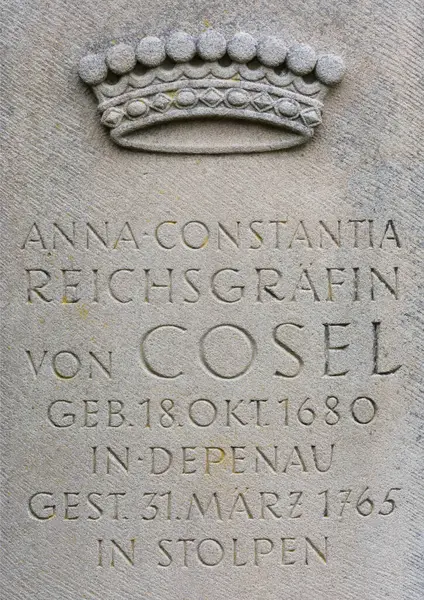 Grafsteen Van Gravin Anna Constantia Von Cosel Duitsland Stockafbeelding