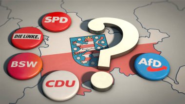 Who is forming a coalition with whom - forming a government in Thuringia after the state elections, Germany clipart