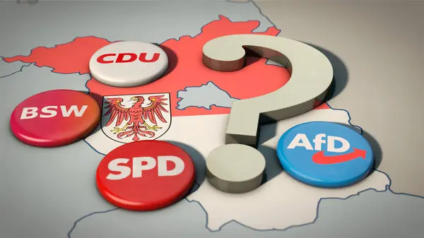 stock image Who is forming a coalition with whom - forming a government in Brandenburg after the state elections, Germany