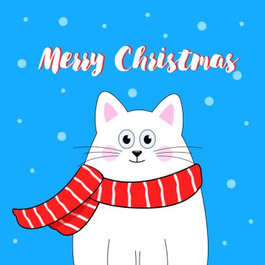 Mutlu Noeller tebrik kartı şirin kedi.