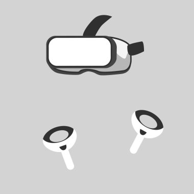 vektör sanal gerçeklik ekipmanı çizgi film biçimi düz vektör çizimi