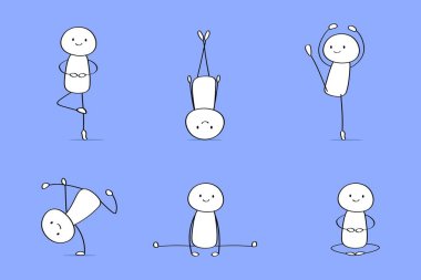 Vektör eli çizilmiş dans eden adam koleksiyonu