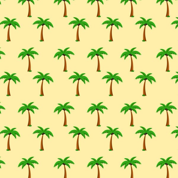 Vector palm trees seamless vector pattern with transparent background