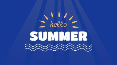 Yazın vektör tasarımı modern deniz ve güneş tarzında.