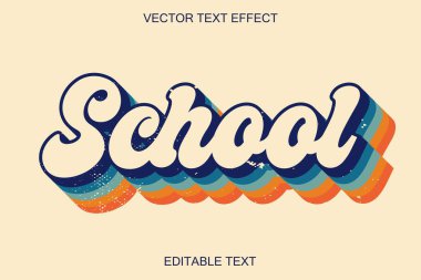 Retro Okul Başlığı. Tamamen düzenlenebilir vida biçimi metin efekti