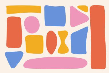 Vektör geometrik organik şekiller. El çizimi mesaj kutuları. Organik damlalar. Soyut sıvı şekiller. Tasarım için boş geometrik elementleri ayarla: çember oval üçgen dikdörtgen