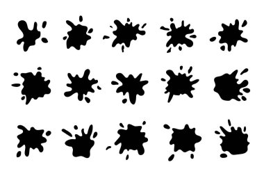 Elle çizilmiş siyah boya koleksiyonu. Beyaz arka planda izole edilmiş. Tasarımlarınız, projeleriniz, tanıtım satışlarınız ve diğer projeleriniz için bir unsur