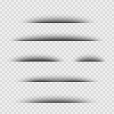 Kağıt gölge etkisi, kağıdın üzerindeki gölge. Gerçekçi şeffaf gölgeler.