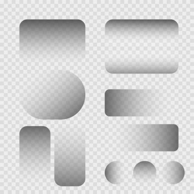 Gerçekçi kare ve dikdörtgen koleksiyonu. Vektör gölgeleri izole edildi. Yuvarlak ve kare yuvarlak gölge efektleri.