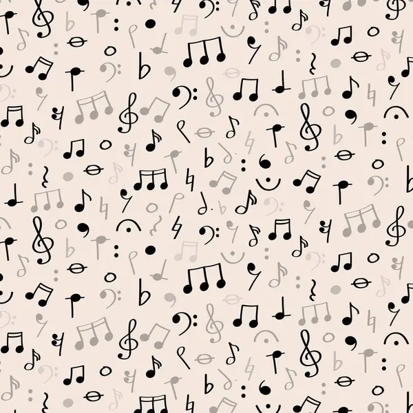 Dünya Müzik Günü ya da Eğitim Ayı için notaların ve sembollerin kusursuz yoğun düzeni. Yumuşak arka planda siyahlar içinde küçük müzik ikonları barındıran pürüzsüz bir desen. Müzik temalı prodüksiyon için ideal