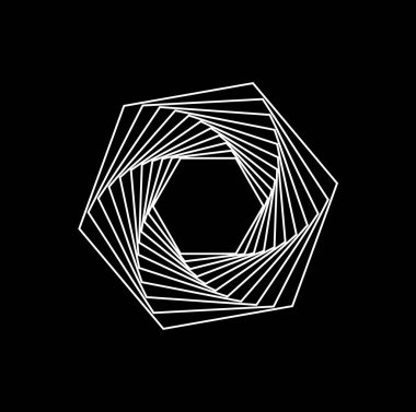 Retro Çokgen Spiral Y2K Grafiksel