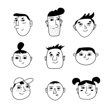 Dokuz modaya uygun çizgi film çizgisi, oyuncu ifadelerle en az karalama portresiyle karşılaşıyor