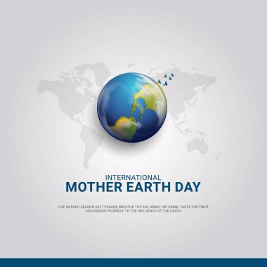 Dünya Dünya Günü, poster için yaprak yaratıcı tasarımı, afiş vektör illüstrasyonu 02. 3B illüstrasyon