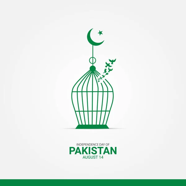 Pakistan Giorno Dell Indipendenza Design Creativo Banner Arte Vettoriale Poster — Vettoriale Stock
