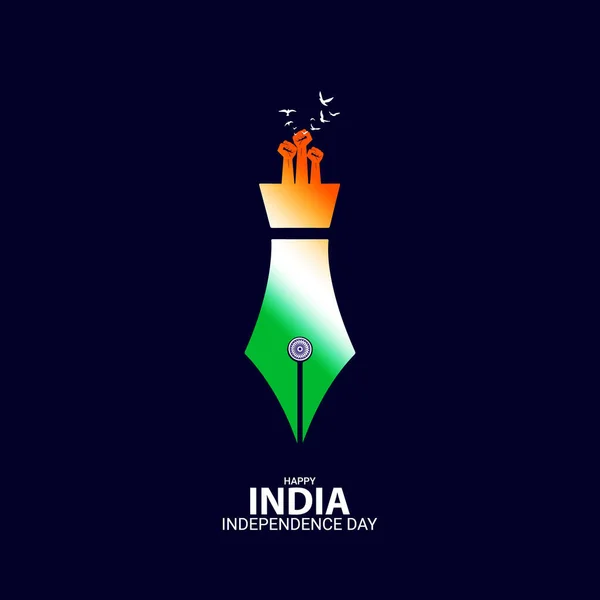 Independence Day India August Vector Design — Stock Vector