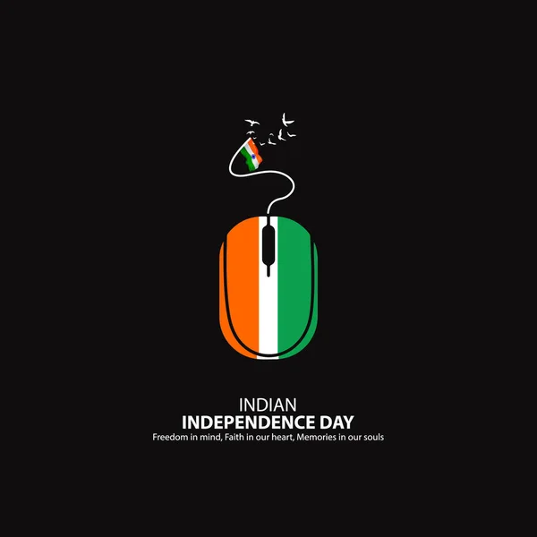 Giorno Dell Indipendenza India Agosto Progettazione Vettoriale — Vettoriale Stock