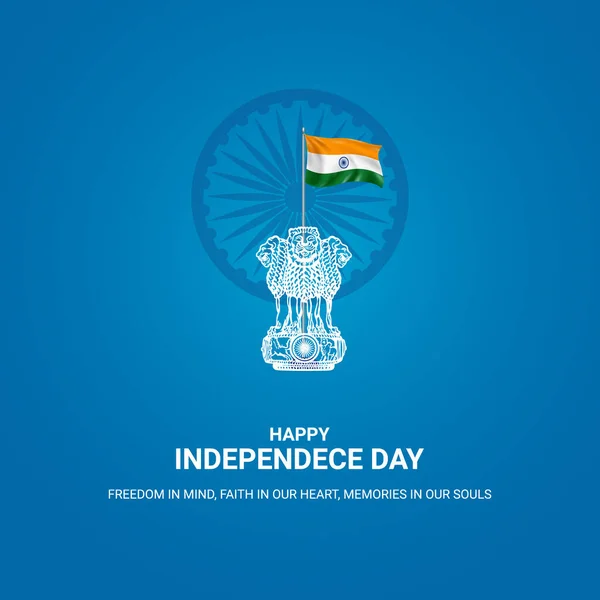 Dia Independência Índia Agosto Design Vetorial — Vetor de Stock