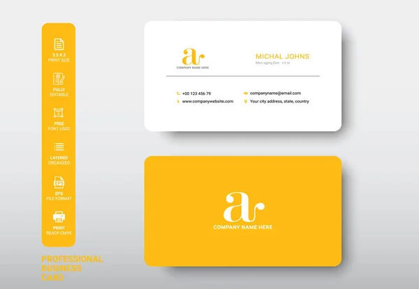 Asgari, Temiz ve Modern Çift taraflı kartvizit baskı şablonu taşıyıcı. Kırtasiye tasarımı