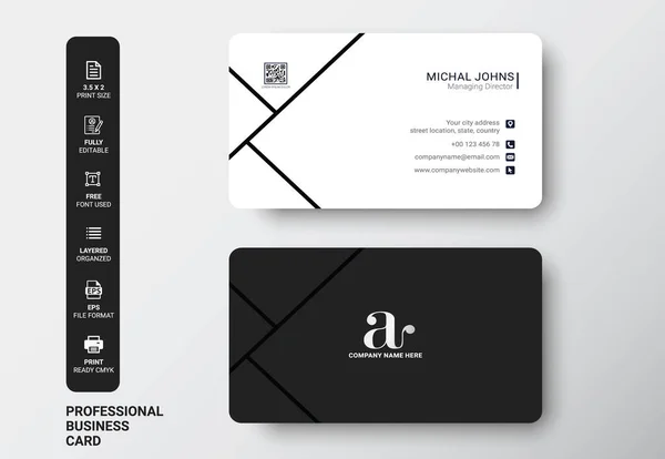 Asgari, Temiz ve Modern Çift taraflı kartvizit baskı şablonu taşıyıcı. Kırtasiye tasarımı