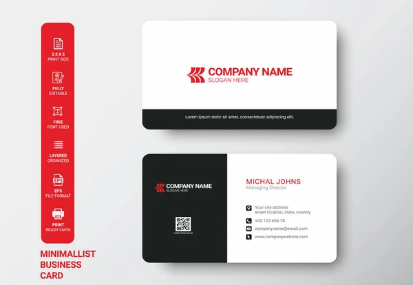 Asgari, Temiz ve Modern Çift taraflı kartvizit baskı şablonu taşıyıcı. Kırtasiye tasarımı