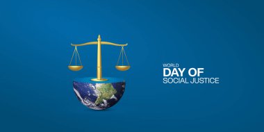 Dünya Sosyal Adalet Günü 'nün Vektör İllüstrasyonu