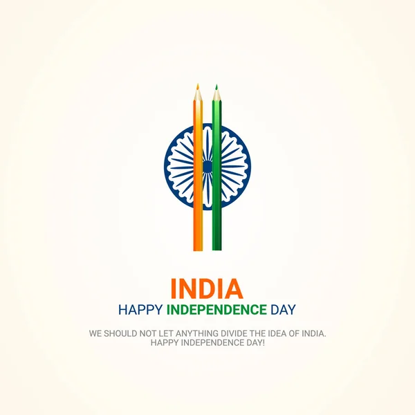 Independence Day India August Vector Design — Stock Vector