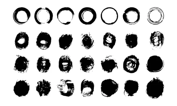 stock vector Different types of circle brush collection