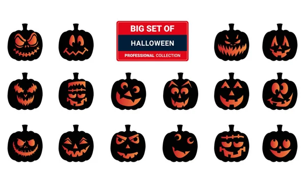 Σύνολο Σιλουέτες Του Halloween Λευκό Φόντο Εικονογράφηση Διανύσματος — Διανυσματικό Αρχείο