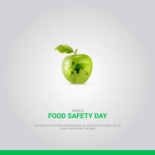 Élelmiszer Biztonság Világnapja Apple Világtérkép Koncepciója Illusztráció — Stock Vector