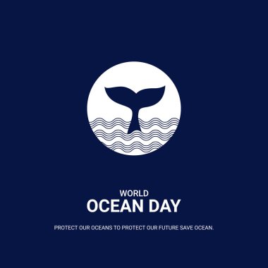 Dünya Okyanusu Günü, 3 boyutlu çizimler. Sosyal medya için tasarım. yaratıcı reklamlar