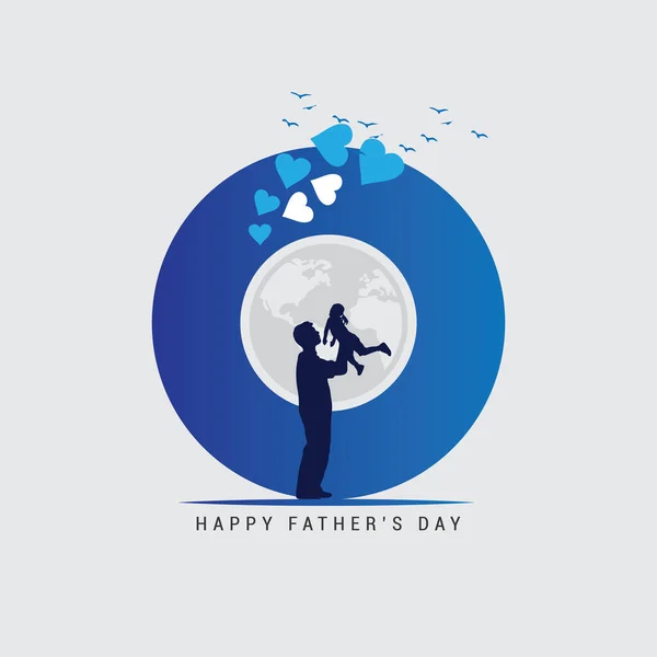 Glücklicher Vatertag Konzeption Für Soziale Medien Illustration — Stockvektor
