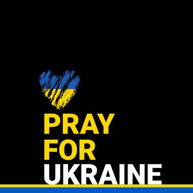 Ukrayna sembolü ve poster illüstrasyonu için Ukrayna konsept tasarımı için dua edin