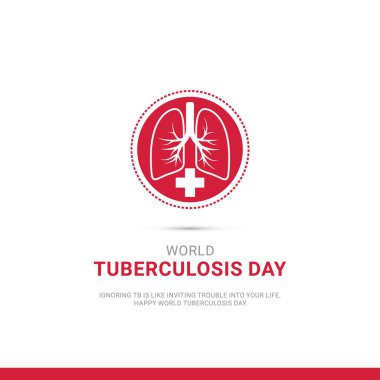 Uçan Kuş ve Akciğerler, Dünya verem günü poster tasarımı, afiş vektör illüstrasyonu