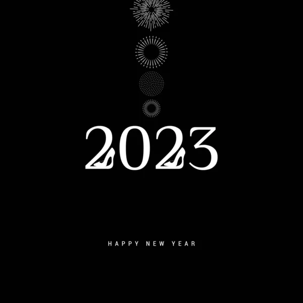 Felice Anno Nuovo 2023 Festeggiamenti Capodanno Design Creativo Social Media — Vettoriale Stock