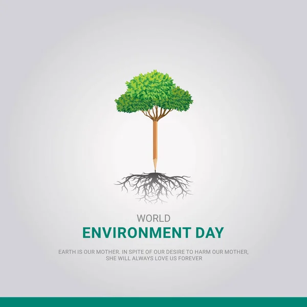 World Environment Day Kreatív Design Plakát Banner Vektor Illusztráció — Stock Vector