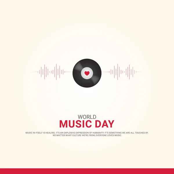 Müzik aletleri illüstrasyonlu Dünya Müzik Günü. Farklı müzik aletleri siluet simgeleri.
