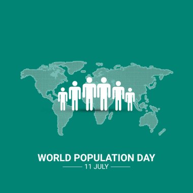 Dünya Nüfus Günü, afiş, poster, 3D illüstrasyon için yaratıcı bir konsept tasarımı.