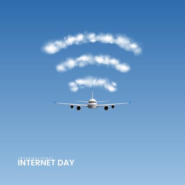 Uluslararası internet günü. İnternet Dünyası. Vektör illüstrasyon yaratıcı kavram arka planı