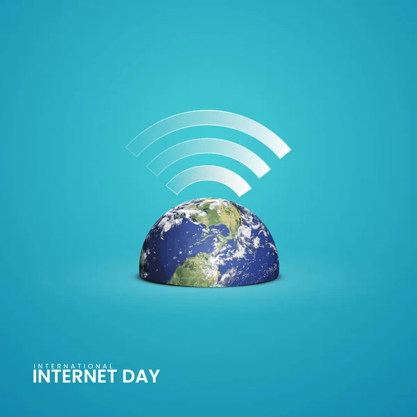 Uluslararası internet günü. İnternet Dünyası. Vektör illüstrasyon yaratıcı kavram arka planı