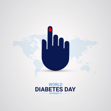 Dünya Diyabet Günü. yaratıcı reklamlar, 3D İllüstrasyon.