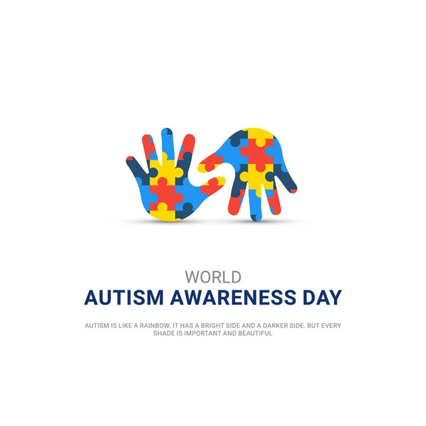 Světový Autismus Povědomí Den Tvůrčí Design Pro Plakát Plakát Vektor — Stockový vektor